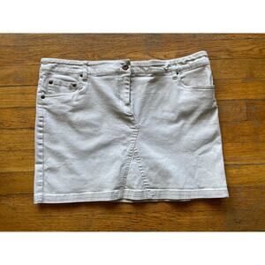 WILLI SMITH Beige Denim Stretch Mini Skirt sz 14